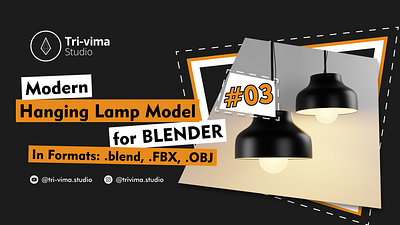 Modern Hanging Lamp Model 03 for Blender 3d 3d design 3d rendering design illustration