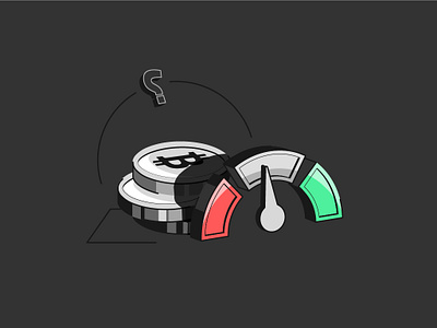 Fear and greed index bitcoin blockchain branding buy coin design exchange fear greed green illustration index level market sell ui