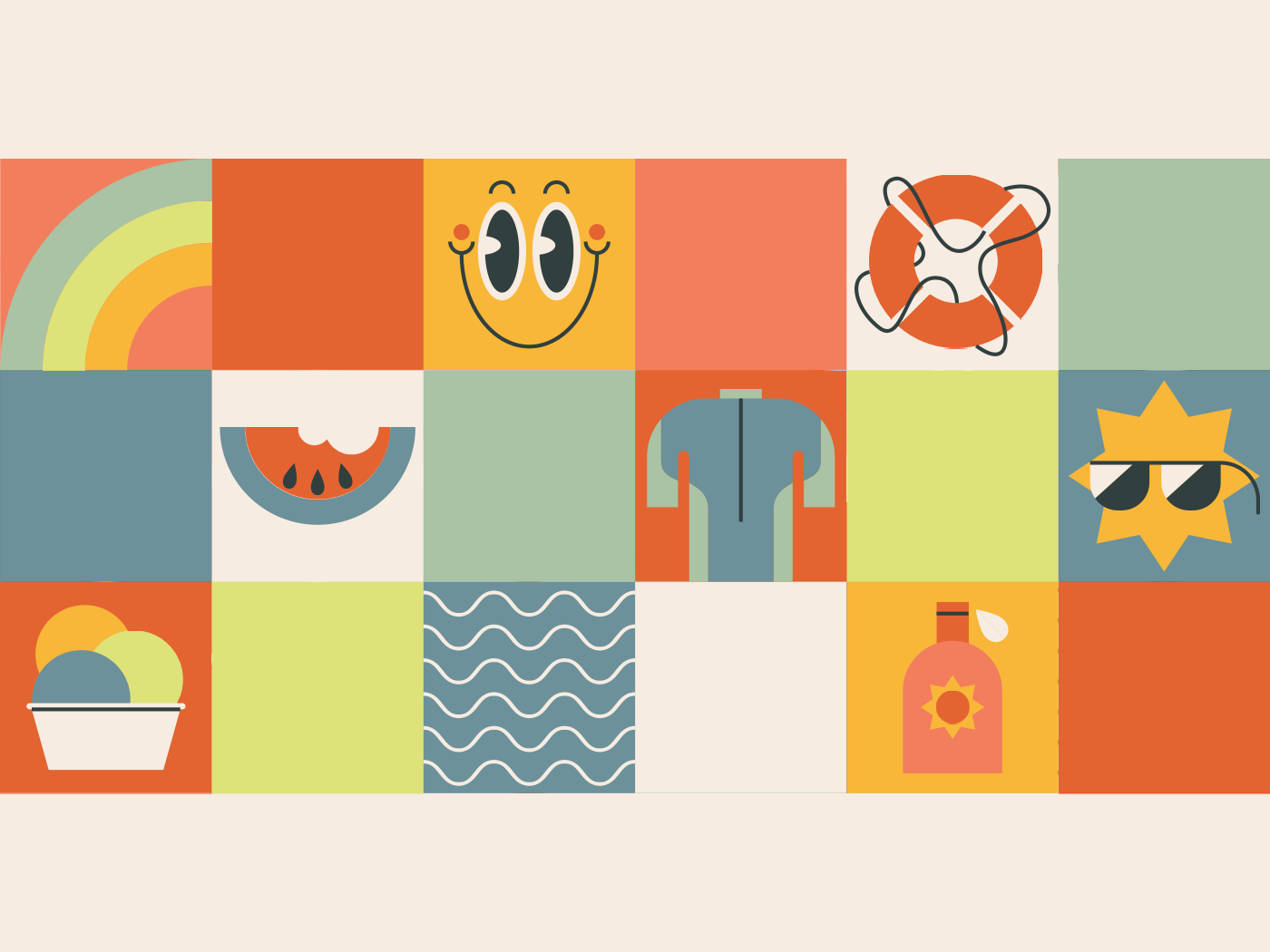 summer icons icons illustration summer surf vector