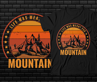 Typography and Mountain t-sirt design. design graphic design illustration mountain tsirt tsirt dsign typography vector