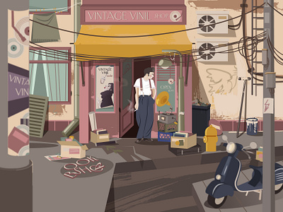 Opening soon adobe illustrator character illustration inspiration store street vector vinil vintage