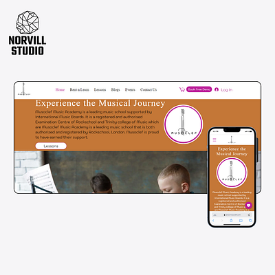 Website design for a Online Music Academy academy website ui ux web design website website design