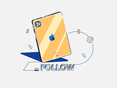 Follow & win ipad bitcoin blockchain branding coin design exchange follow green illustration instagram ipad ui