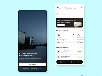 LoadLink Shipments app branding design logistics product design shipments typography ui user experience user interface ux
