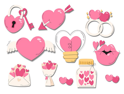 Valentine's Day Sticker Bundle/Printable Stickers background cliparts creative market design graphic design patterns sticker love stickers valentinesday