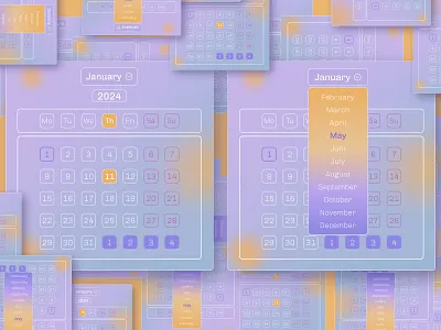 Design for the 2024 Calendar calendar calendar 2024 components figma ui ux variants