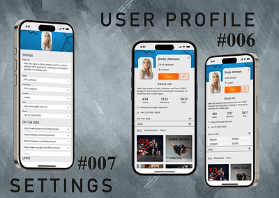 UI challenge #006-007 - User Profile and Settings daily ui challenge settings ui challenge user profile