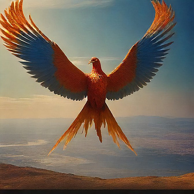 The Phoenix takes flight, soaring through the solar system - AI ai ai design ai image and the phoenix reaches the sun. animation graphic design logo motion graphics visual