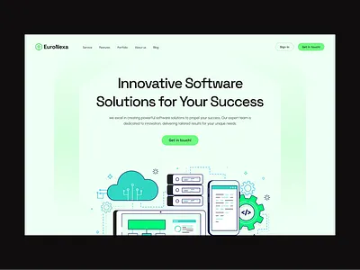 EuroNexa Website Landing Page Design branding dailyui design landingpage pixavail studio saas landing page saas software saas website ui design ux design web design web design company web design studio web designing website design