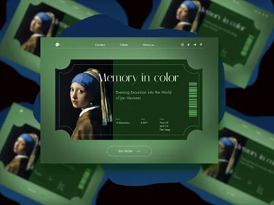 Home Page "Museum Ticket" art green homepage museum museum ticket ticket ui ux web desing
