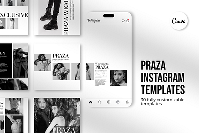 PRAZA - CANVA Instagram Template advertising agency branding canva canva template design graphic design instagram social media