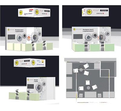 Visualization of the exhibition stand 3d branding graphic design logo