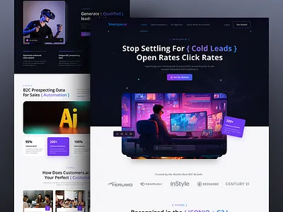Smartpro.ai - Automation tools Landing page design ai landing page ai tools artificial intelligence automation landing page landing page design mobile app seo landing page seo website uiux user interface ux design web design website website design