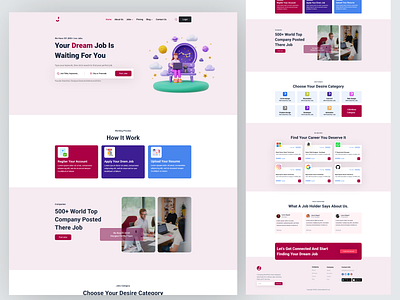 Jobs Web landing page about branding brief design etc full full web hero section job page jobs landing landing page pricing ui ui design uiux web web design