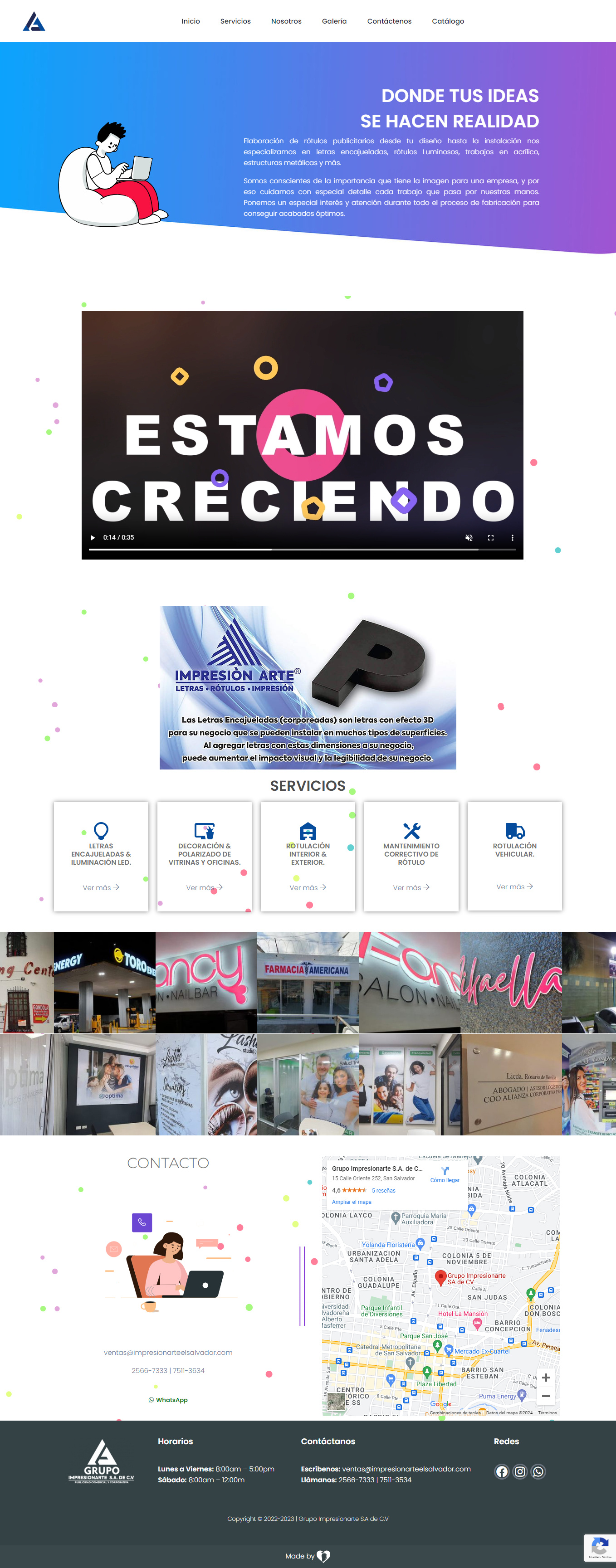 Grupo Impresionarte Website animation branding graphic design motion graphics ui ux