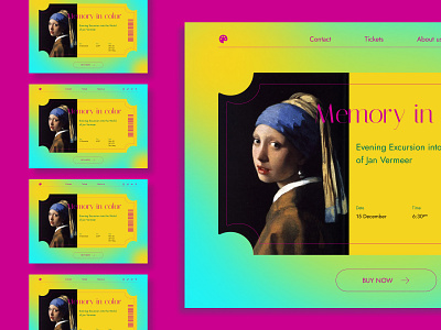 Homepage "Museum Ticket" design home page minimalism museum museum ticket the girl with the pearl earring ticket ui ux web desing