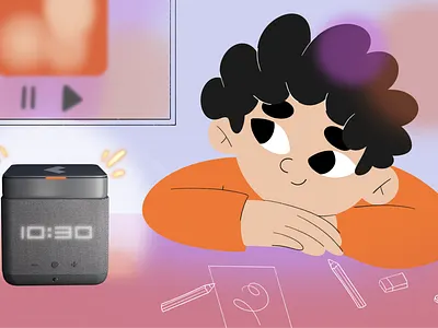 Bright catchy colorful illustration for advertisement advertisement bright business illustration catchy child children colorful enjoy entertaiment flat home illustration kids minimal tv vector