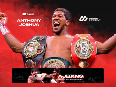 Anthony Joshua YouTube Design adobe photoshop ads advertisement advertising anthony joshua banner boxing cover creative design facebook graphic design instagram presentation retouching enhancement social media social media post sports web design youtube