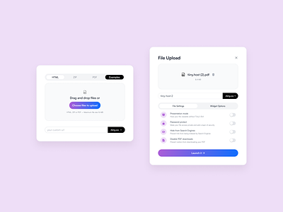 Tiiny Host | Upload Module file hosting html module pdf popup save ui upload ux widget zip