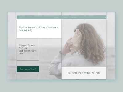 Homepage for a hearing aid website hear hearing aid website homepage ui ux web desing website