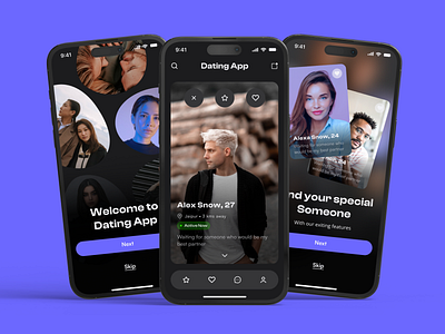 Dating App dating app inspiration mobile app onboarding swipe trendy design ui uxui design