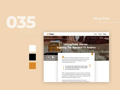 Daily UI Challenge Day #035 - Blog Post article blog blog post daily ui dailyui road trip travel travel blog ui challenge