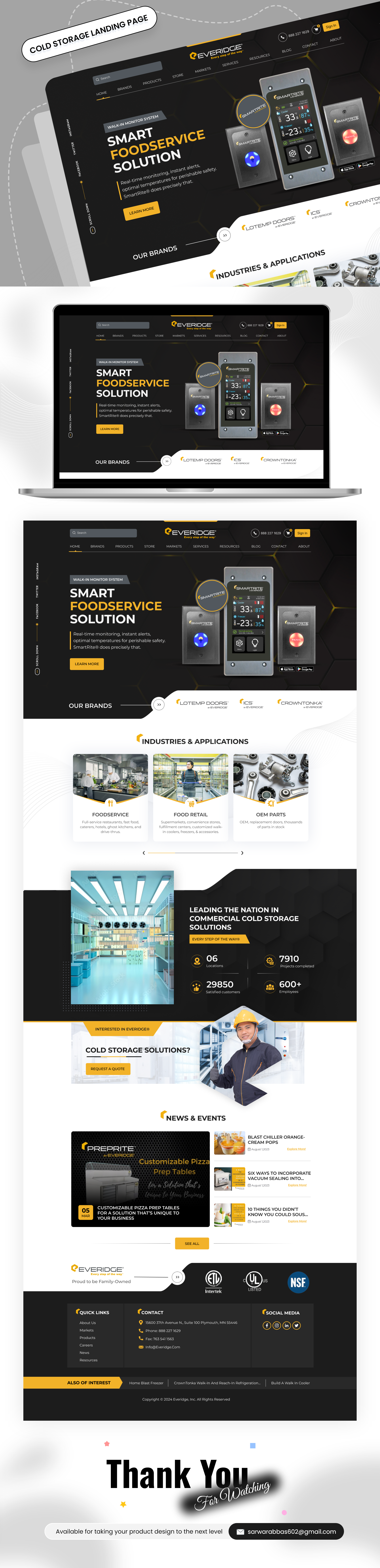 Cold storage landing page application beautiful cold storage solution design graphic design industries landing page refrigeration repairing restuarant stylish tech technology ui uiux user interface website design