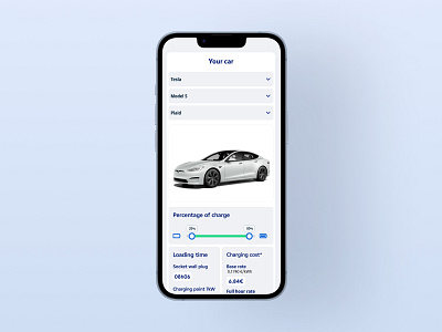 Charging and cost component charging mobile tesla ui ux vehicule