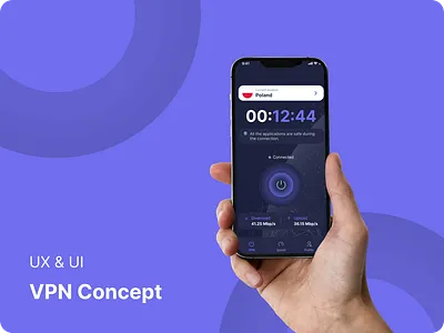 UX & UI for VPN Application - Design Concept app application design firstscreen graphic design ios iosapplication iphone13 minimal mobile mobileapp mobileapplication style ui ux uxui vpn vpnapp vpnapplication