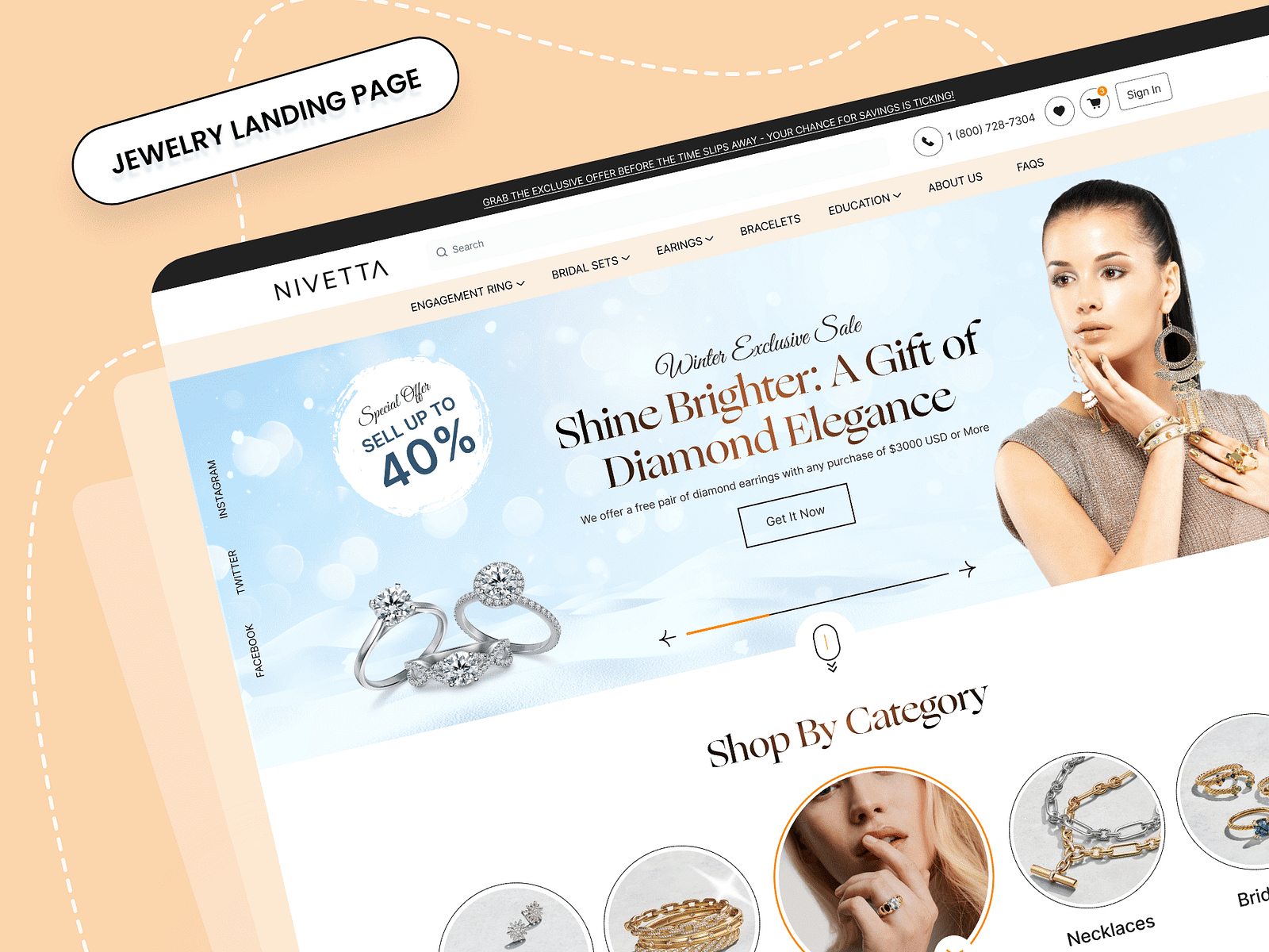 Jewelry landing page by Sarwar Abbas on Dribbble