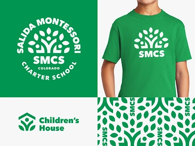 SMCS Branding branding child children colorado geometric green house leaf logo pattern school shirt tree