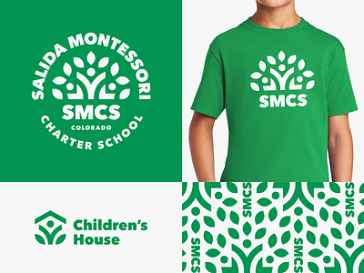 SMCS Branding branding child children colorado geometric green house leaf logo pattern school shirt tree