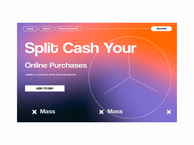 Split Cash Your Online Purchases cash interaction landing page mass payment motion payment ui video website ui