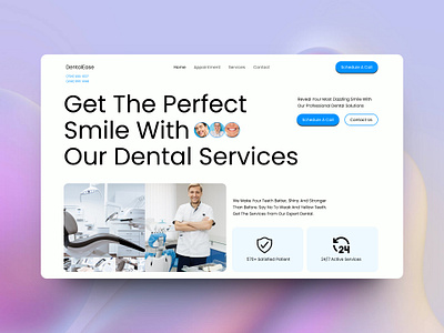 Dentist website design. 3d animation branding clean design dentist website graphic design logo modern design motion graphics ui ui and ux ui designer uiux ux designer website design