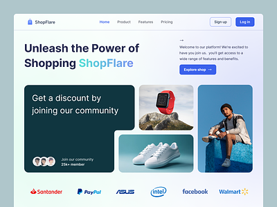 Ecommerce Landing Page clean creative design ecommerce landing page fashion header hero homepage minimalism online store product selling website shopify ui ux web design website