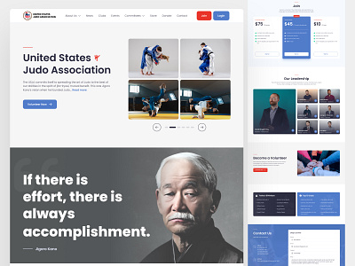 Judo Association Website - Landing Page appdesign branding design judowebsite landingpage logo mobile app redesign ui uiux ux website
