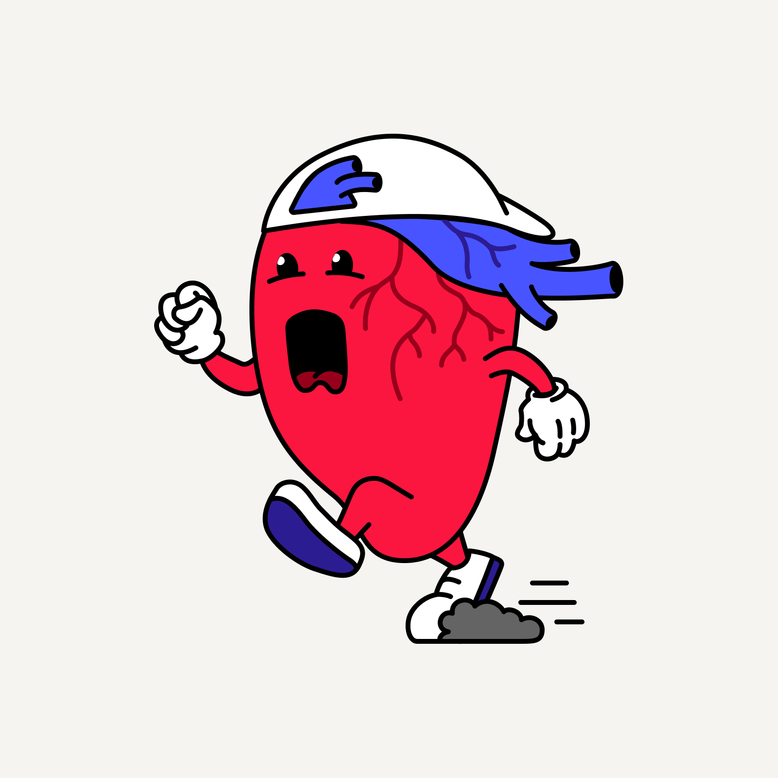 Cardi G cardi g cardiac gains heart illustration logo run club running