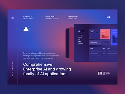 M3 - Enterprise AI Process Automation ai automation clean dashboard enterprise futuristic hero landing landing page minimalist modern sass ui design ux design web