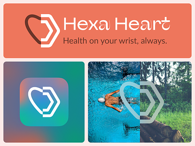Hexa Heart - Logo - Smart Watch App branding color design graphic design illustration logo typography ui ux vector