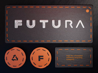 "FUTURA" logo 3d animation bag brand branding fabric fashion garment graphic design logo motion graphics patch recycling style thread