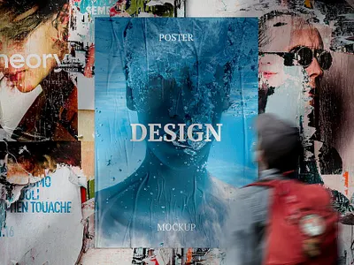 Urban Glued Poster Mockup Scene branding design graphic design