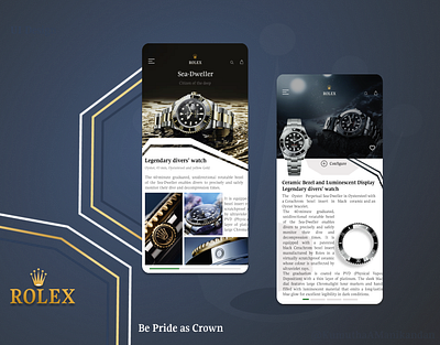 ROLEX - Sea Deweller | Conceptual design behance branding collectui conceptual design design illustration landing page design mockups product design rolex conceptual design ui ui design ux uxui design