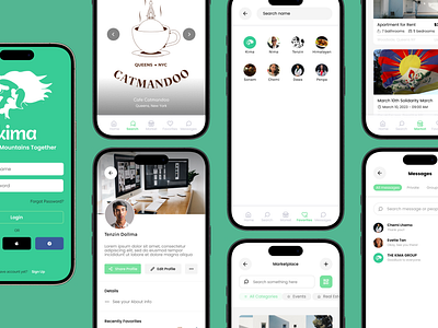 KIMA Mobile Application marketplace messaging mobile mobile application mobile design social media application uiux design