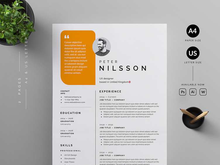 Resume/CV by Reuix Studio on Dribbble