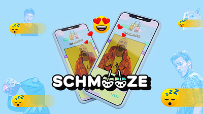 It's a Match on the Schmooze App (Editorial Key Art) app page branding cover art editorial graphic design key art meme phone mockup