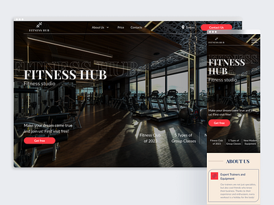 Landing Page for Fitness studio ui uiux design ux