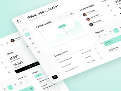 Dental Clinic Management Dashboard app design bento design cards dashboard dental desktop flat design graphic design health layout management medical minimal navigation product design technology ui ux website