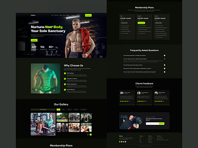 Fitness Landing Page body fitness fitness club fitness training fitness website gym gym landing page gym website health landing page modern landing page online training personal training product design ui website workout yoga