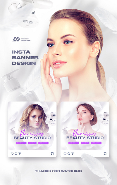 Beauty studio Advertising ads advertisement advertising banner beauty beauty studio cosmetics design face facebook girl graphic design instagram massage post social media social media post web design woman youtube