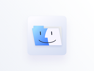Skeuomorphic Finder App Icon app apple design finder folder fun icon illustration macos product skeuomorphic skeuomorphism vector
